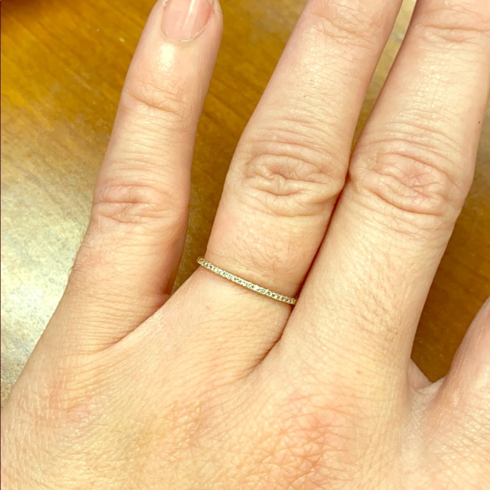 Yellow Gold Half Eternity Micropave Wedding Band